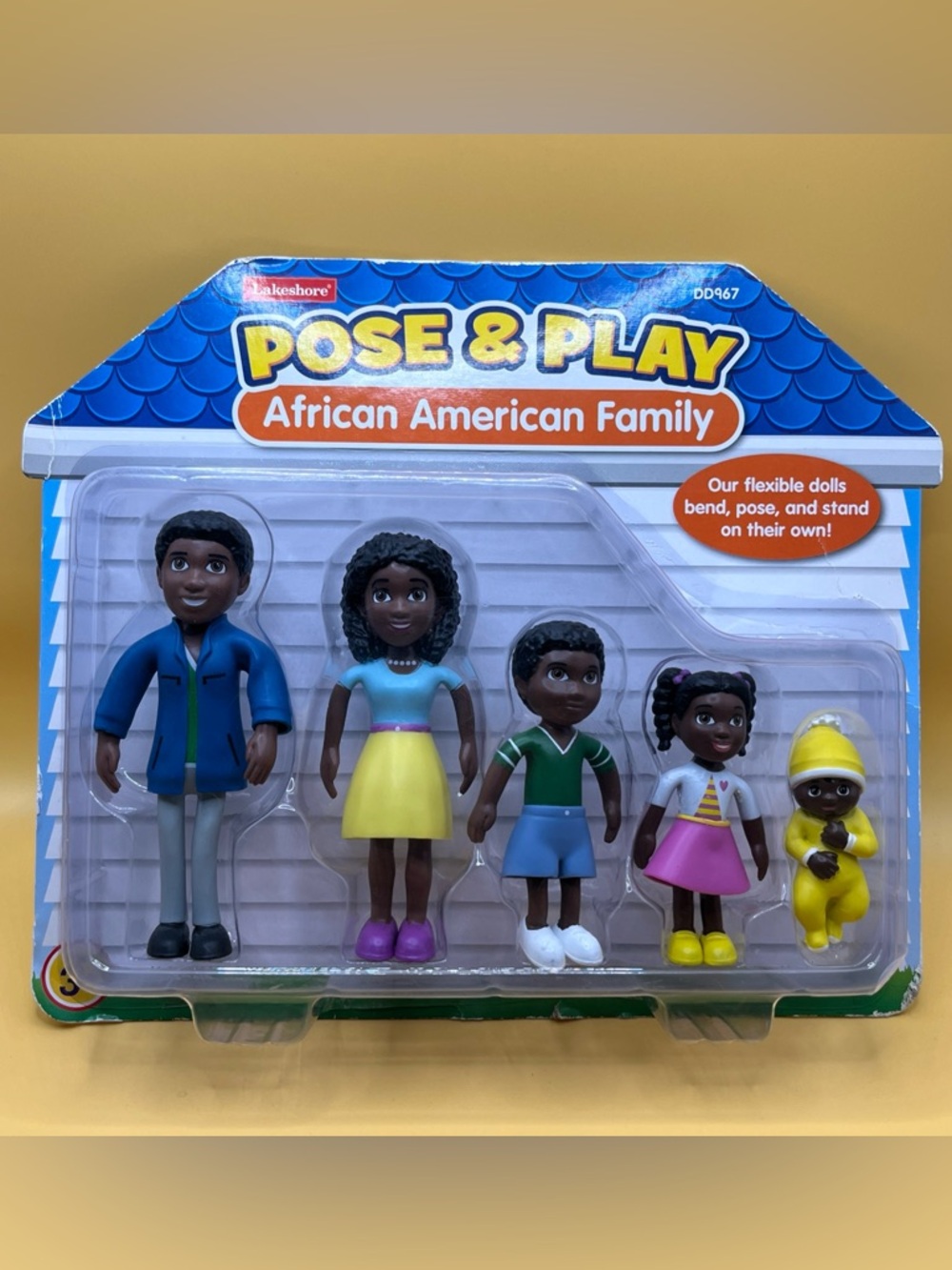 Lakeshore Pose & Play African American Family Dolls - Multicolor Figures